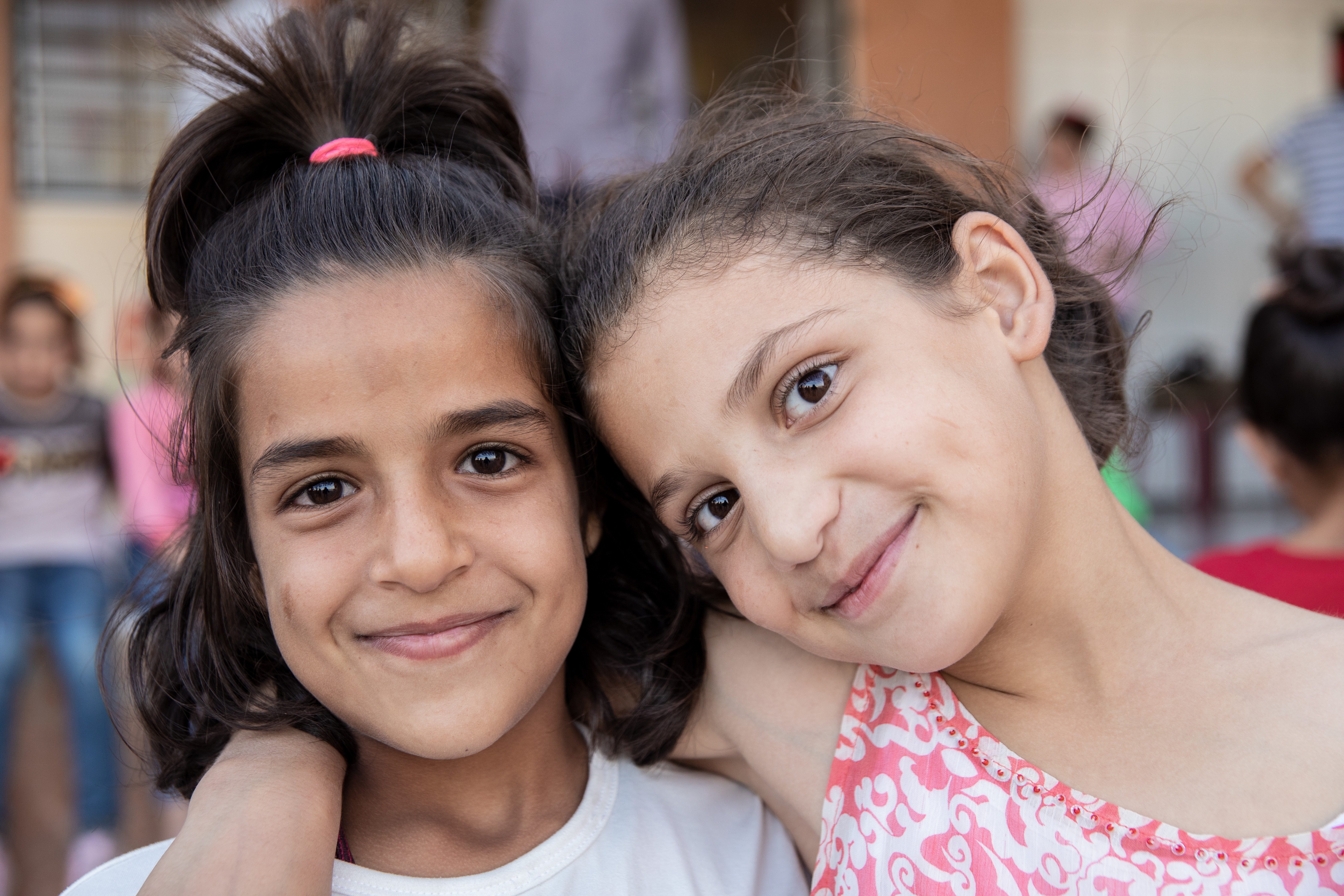 These children (whose names are withheld for security reasons) are attending activities at Child-Friendly Spaces (CFS) in Al-Humeira, a rural area in Qalamoun Valley, Syria, in 2019.