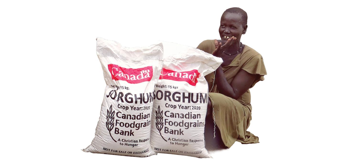 In South Sudan, sorghum and other food that MCC supplies through its account at Canadian Foodgrains Bank is helping to sustain returning refugees like Nyalok Dieng Gai, a mother of six children.