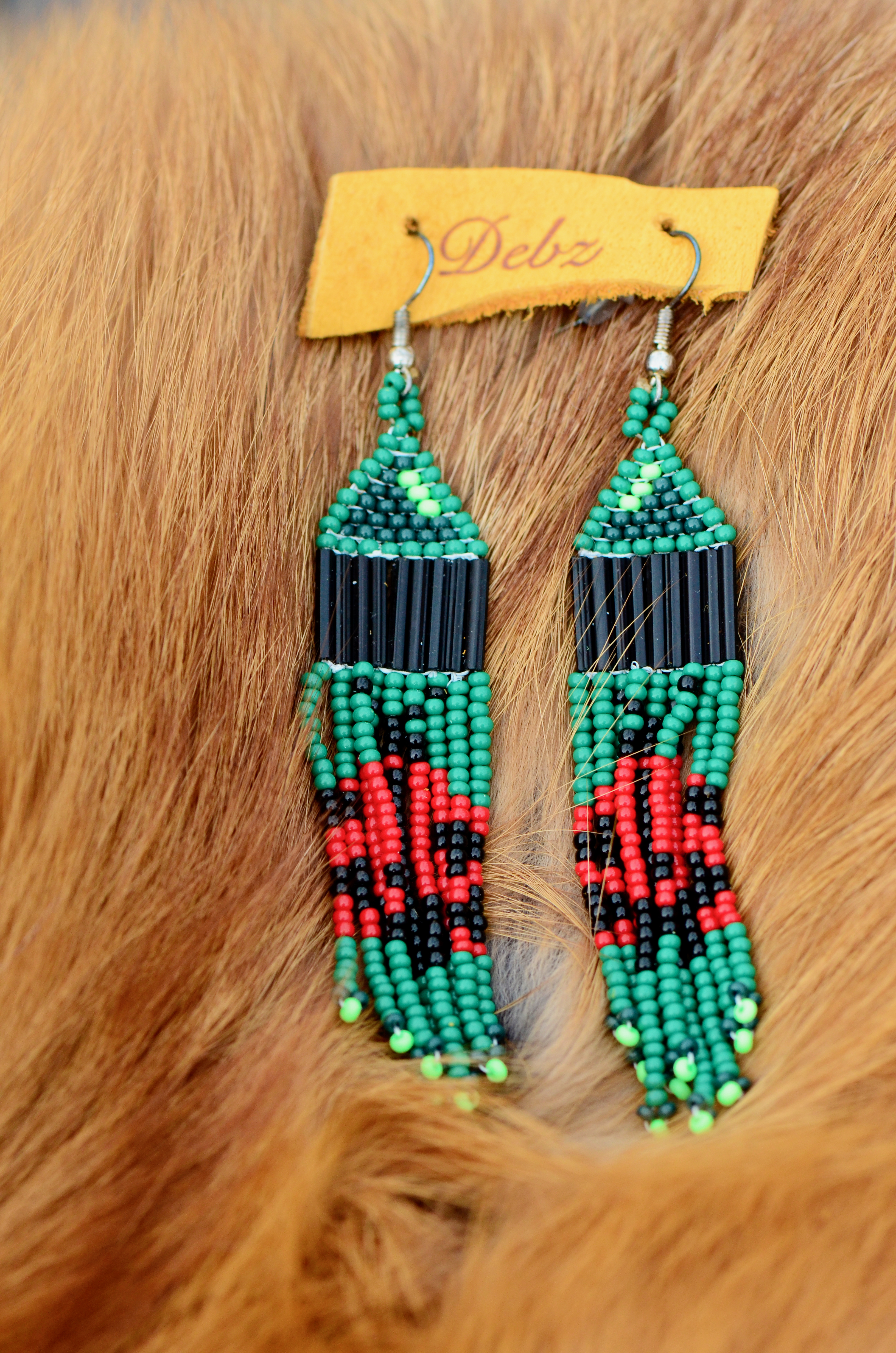 pair of beaded earrings