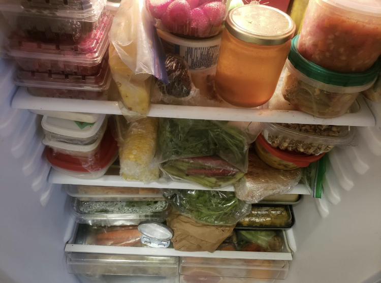 A packed refrigerator 
