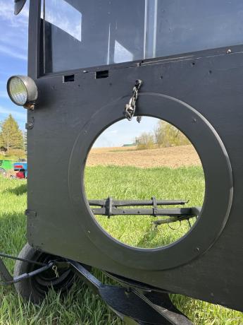 A mirror on the front of an Amish buggy