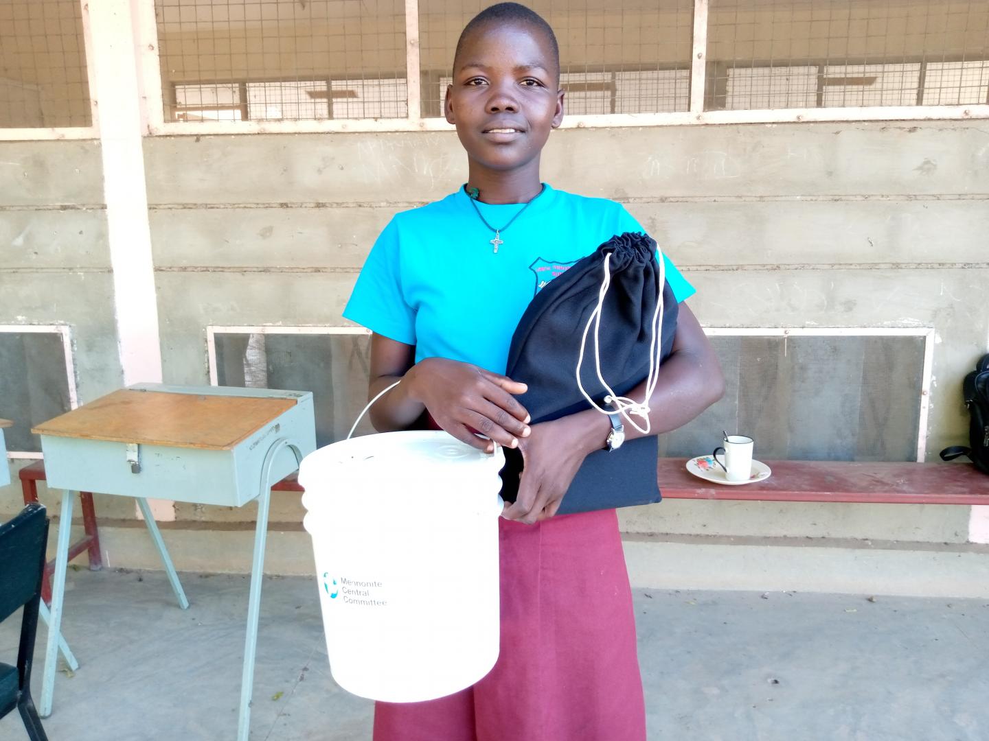 Martha Akol, 17, received an MCC dignity kit as a student at Loreto Rumbek School in South Sudan.