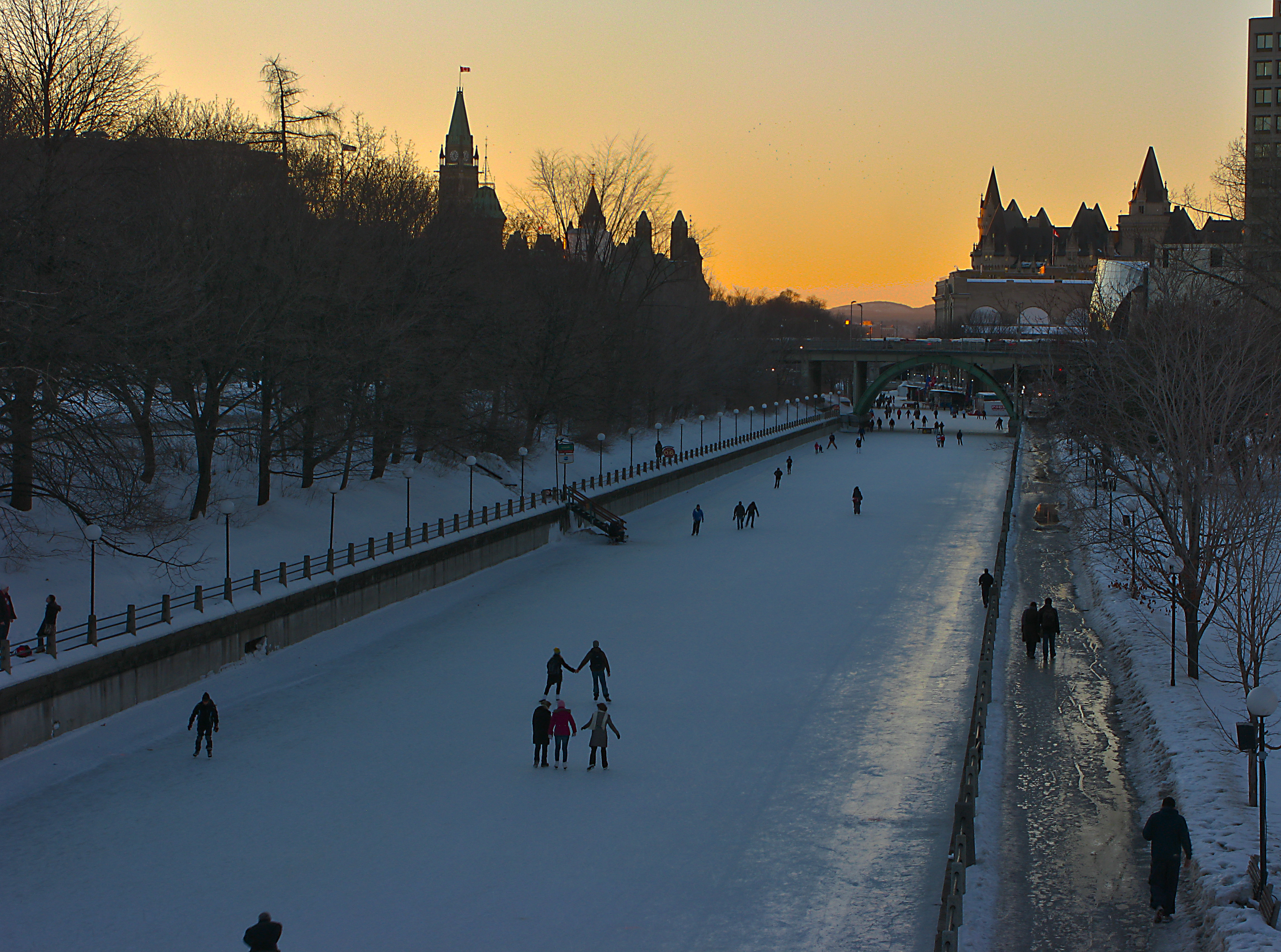 Canal in front of Parliament building in Ottawa