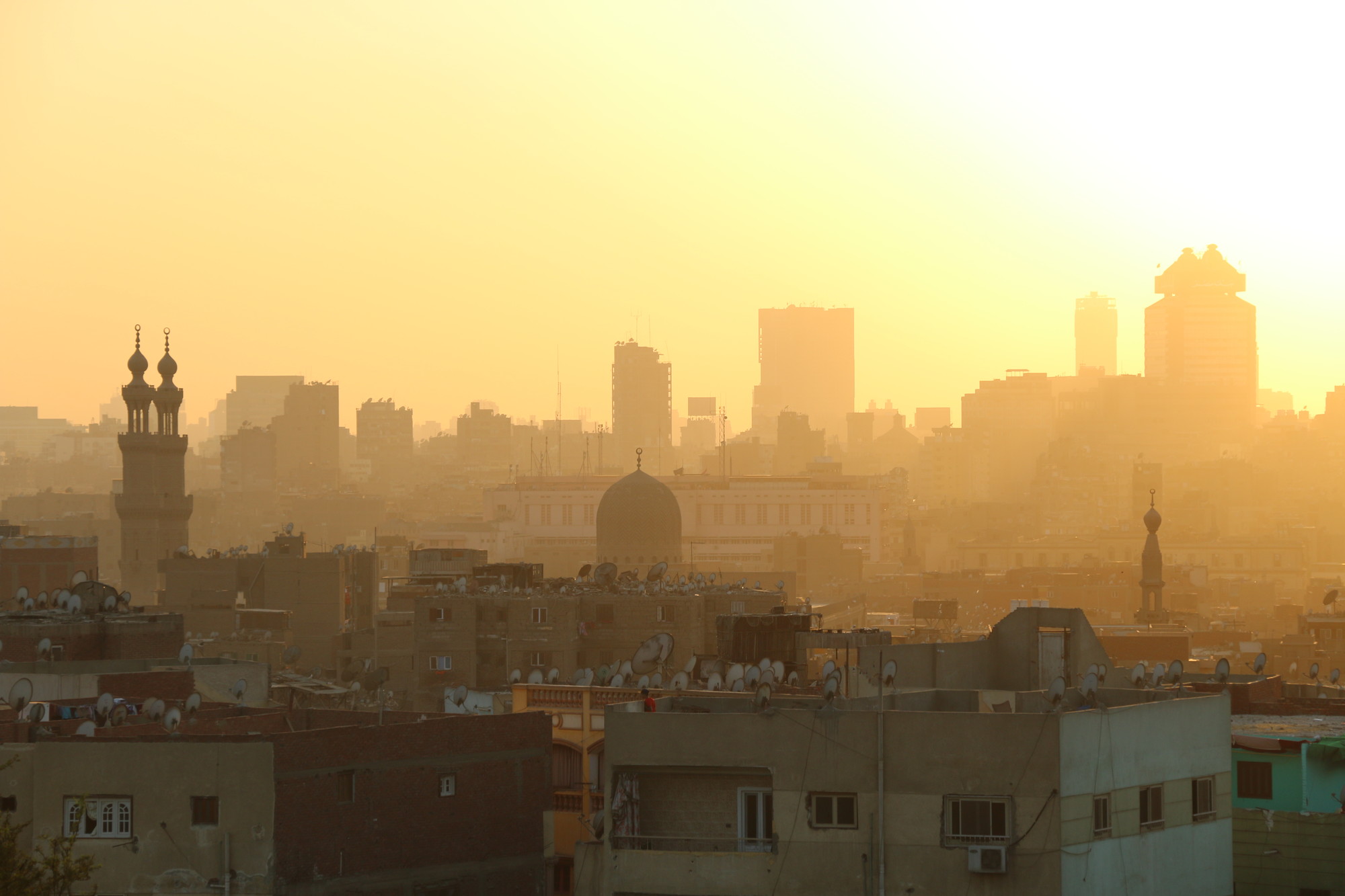 The Cairo skyline at sunset