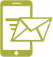 An illustration of a smart phone and a letter zooming out of it