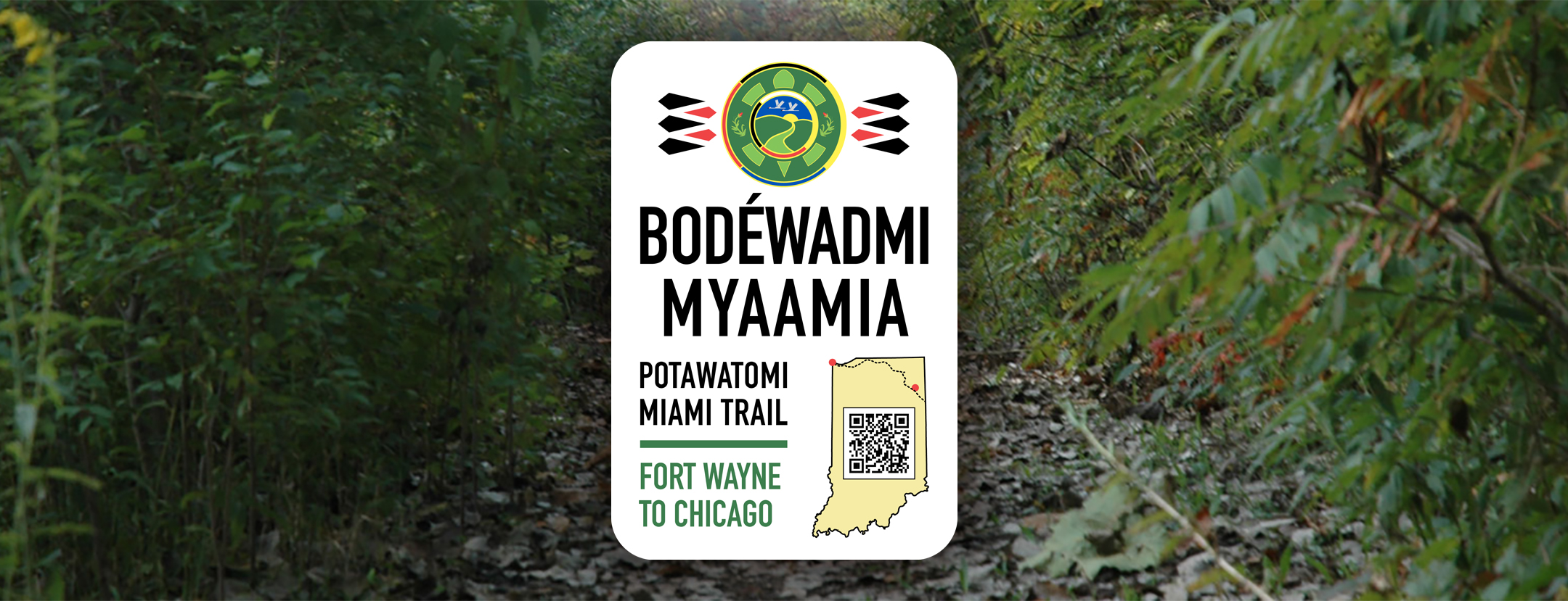 signage for the Potawatomi-Miami Trail marker at AMBS in Elkhart, Indiana, that will be unveiled on Sept. 29.