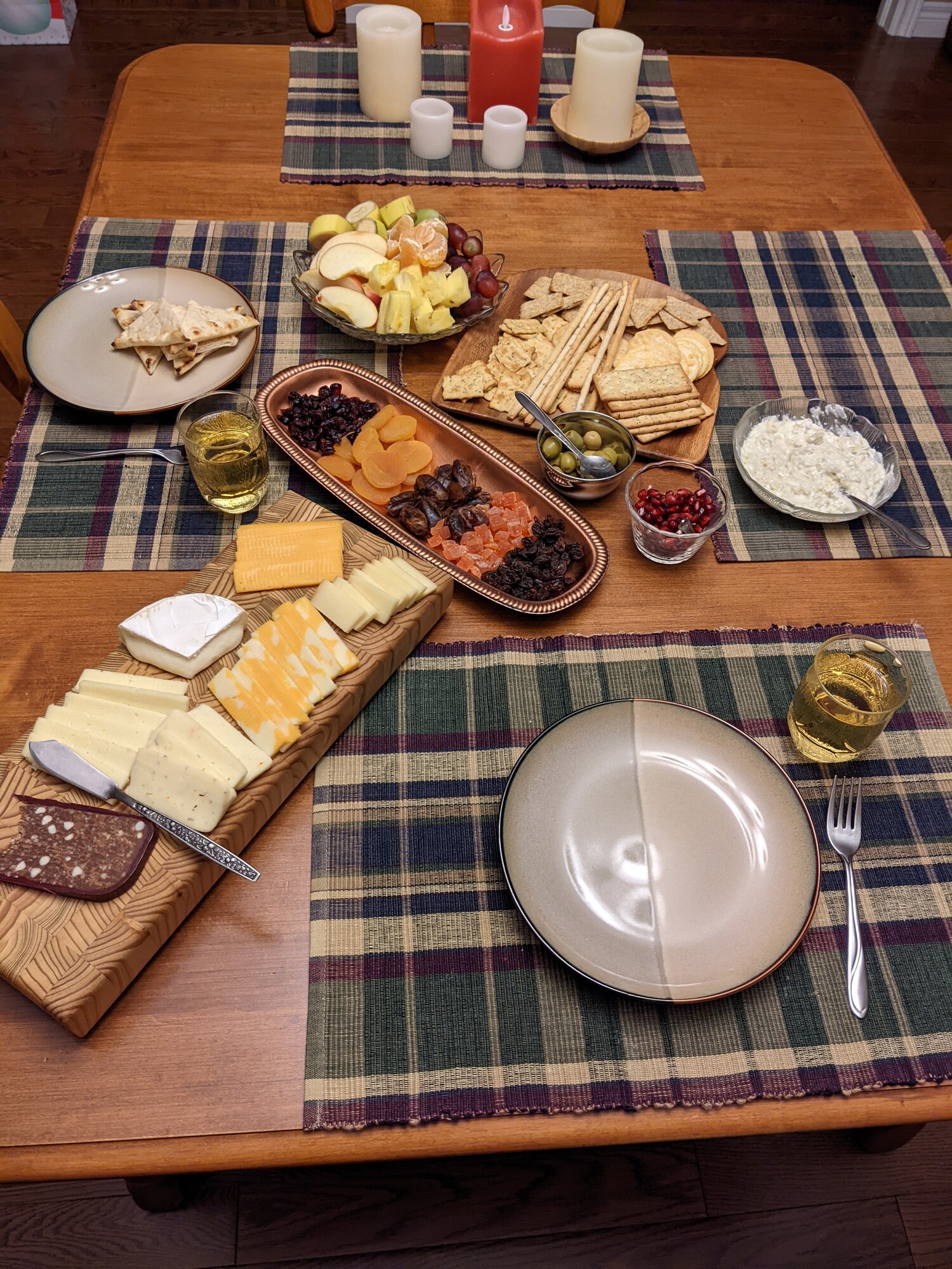 A spread of food on a table
