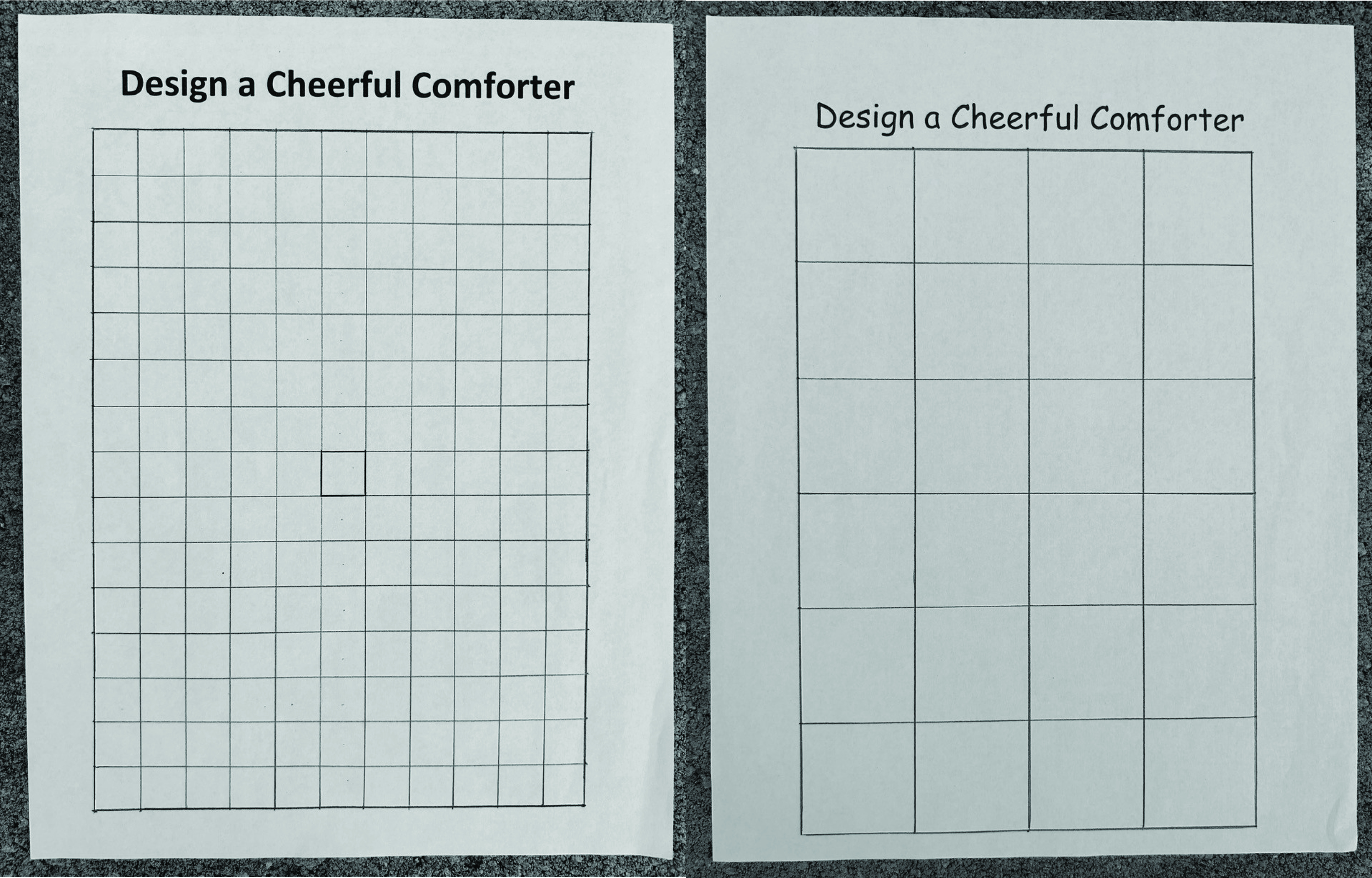 Comforter design grids.