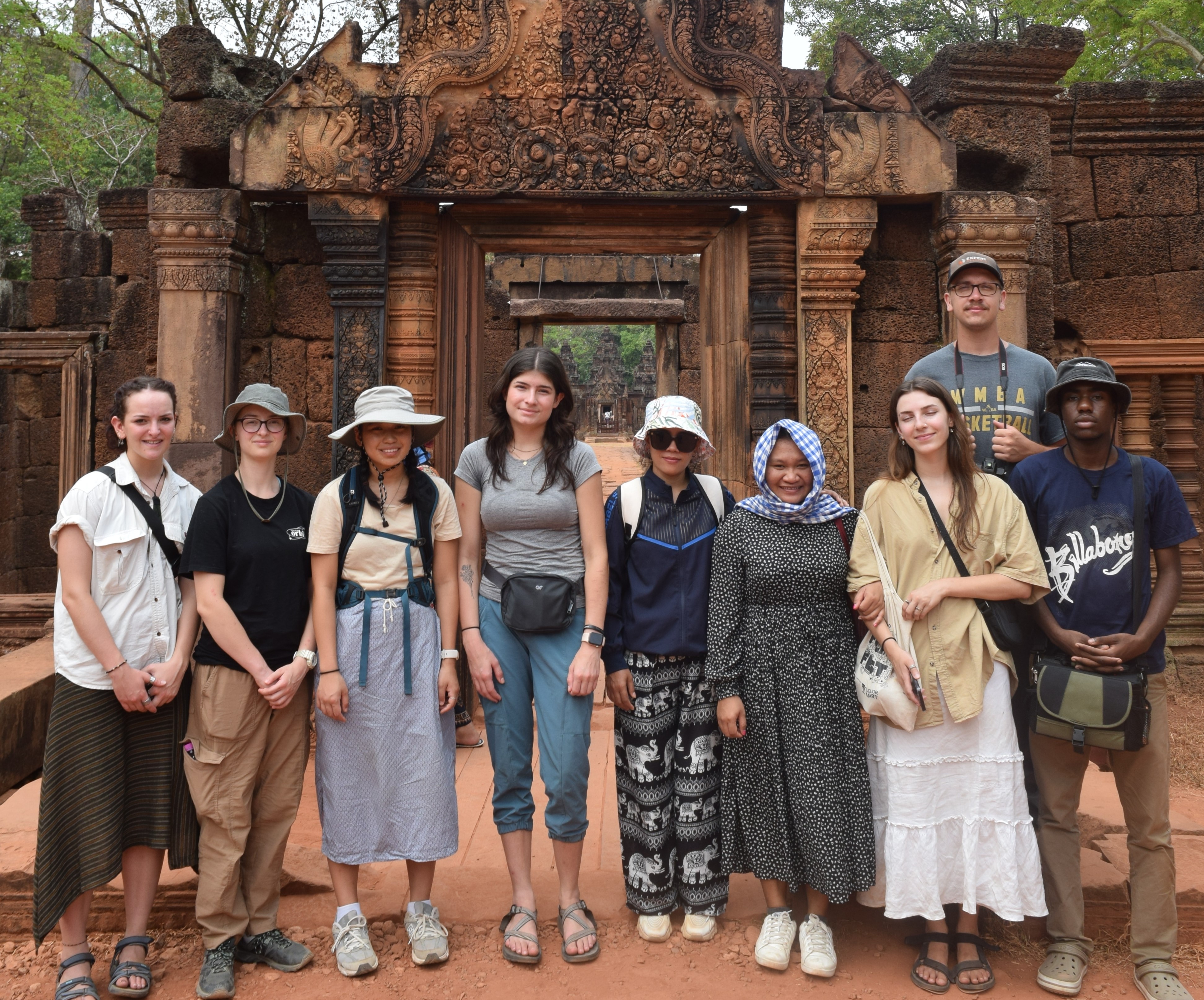 The 2024 Seek cohort in front of the Banteay Srey temple in northern Siem Reap province, Cambodia.