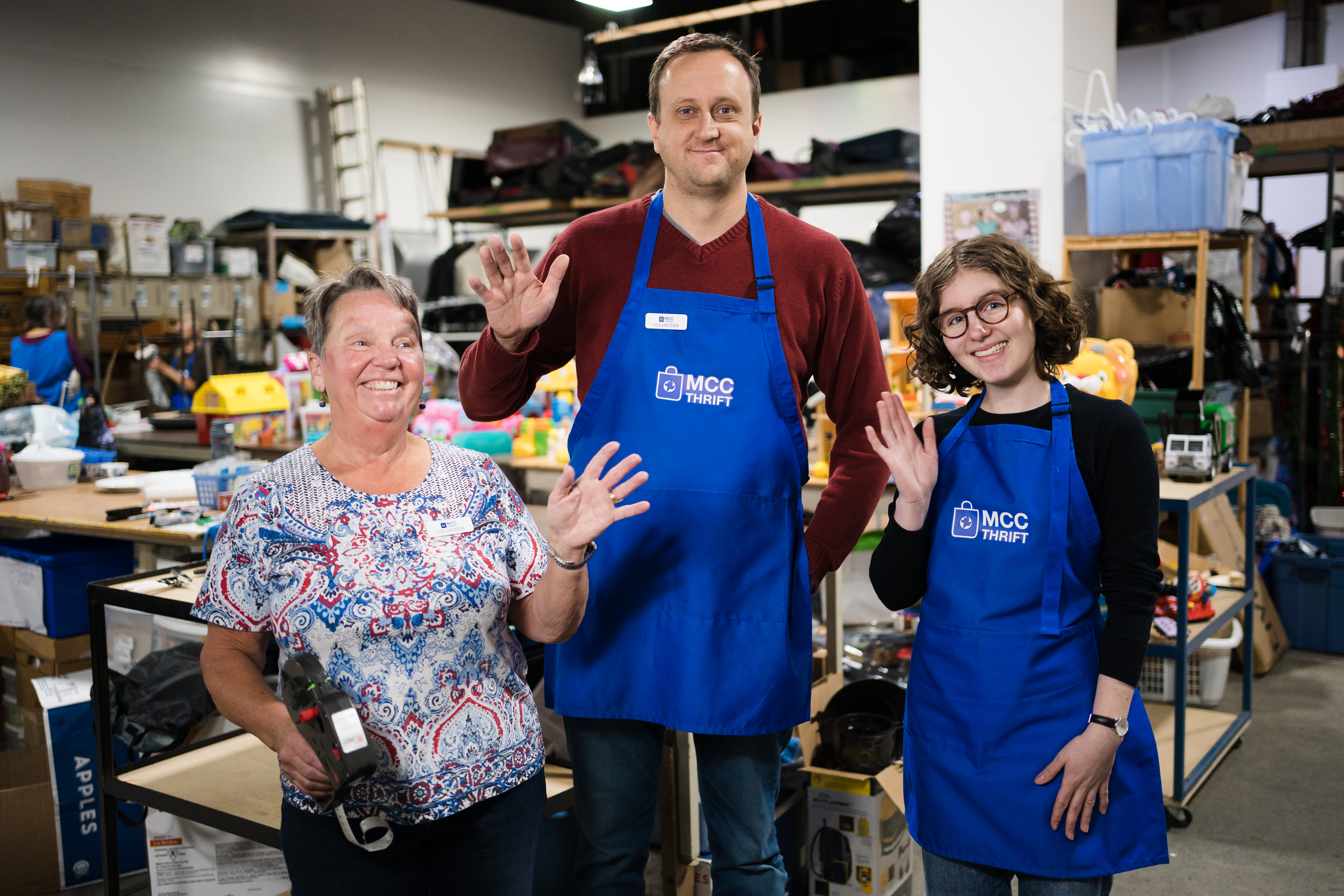 three volunteers from Edmonton Thrift