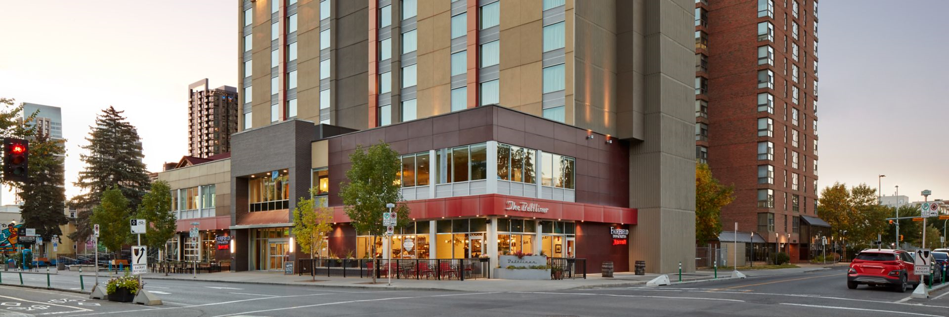 a hotel exterior in downtown Calgary