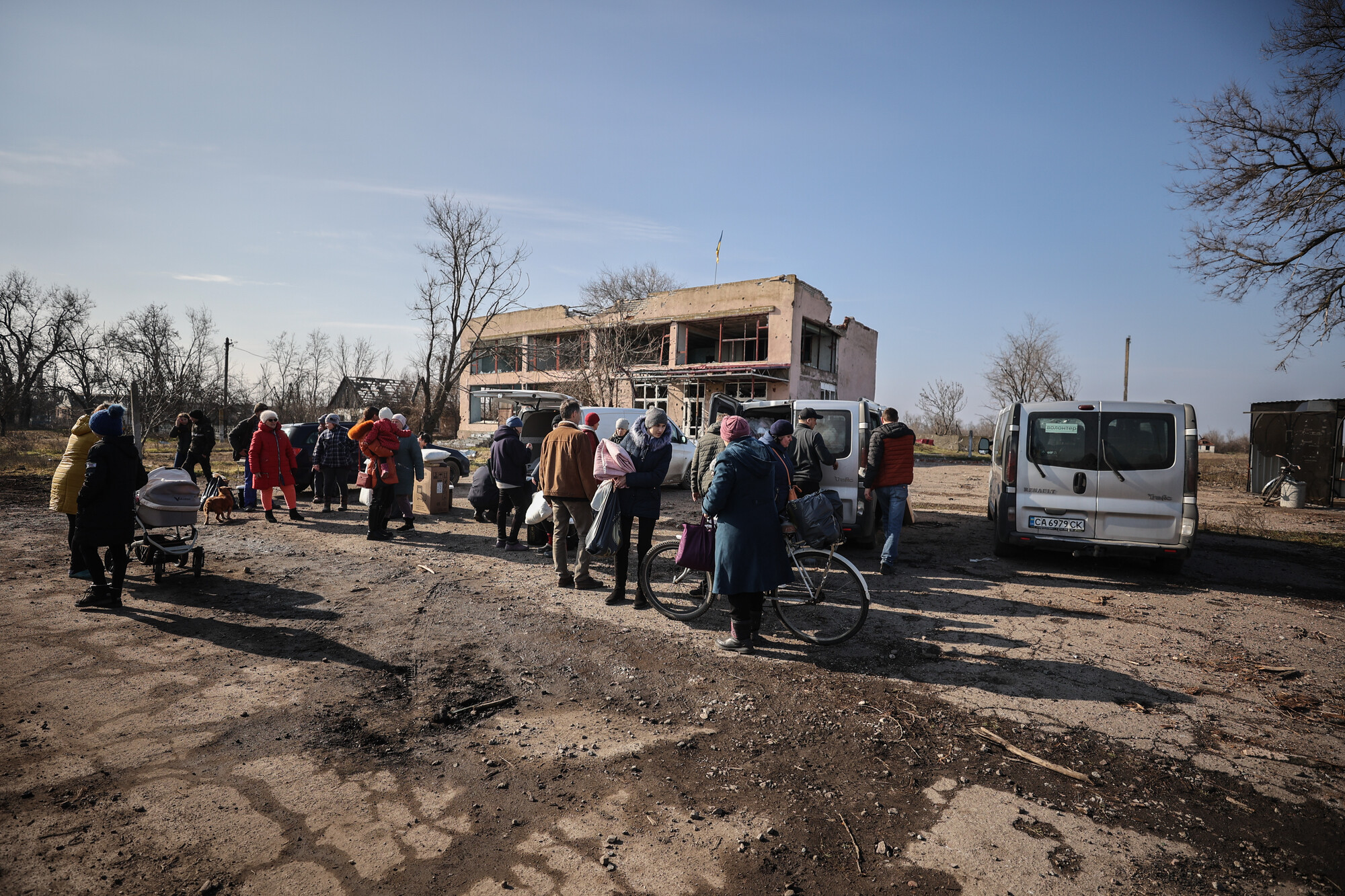 Group in front of building