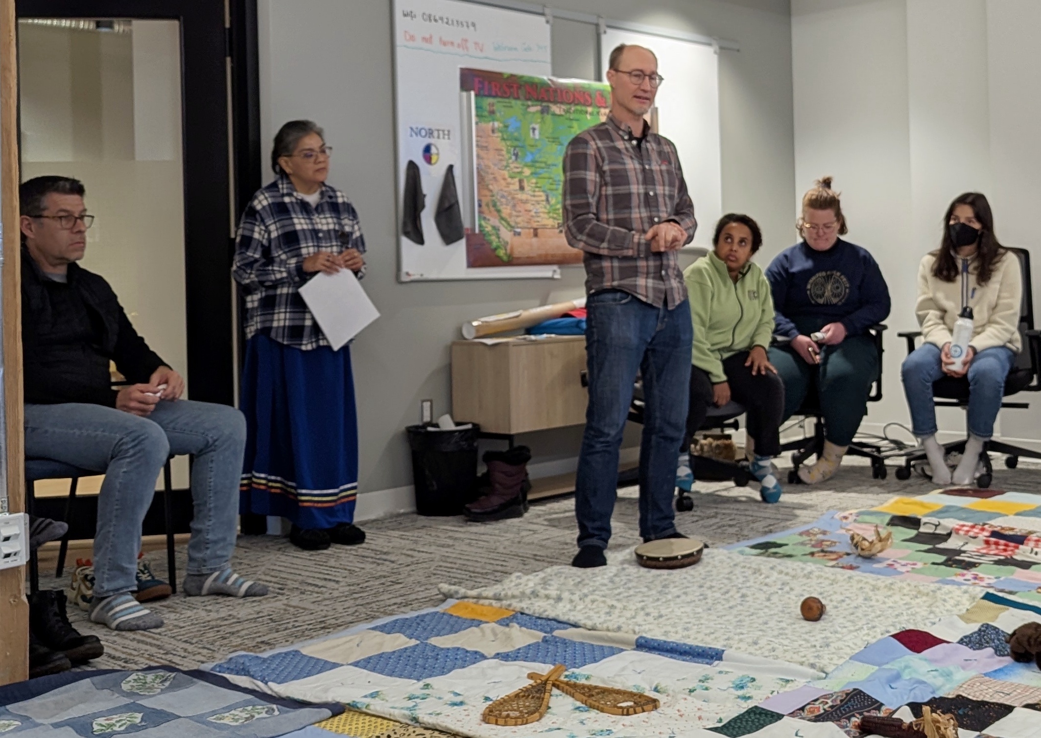 people participating in Kairos blanket exercise