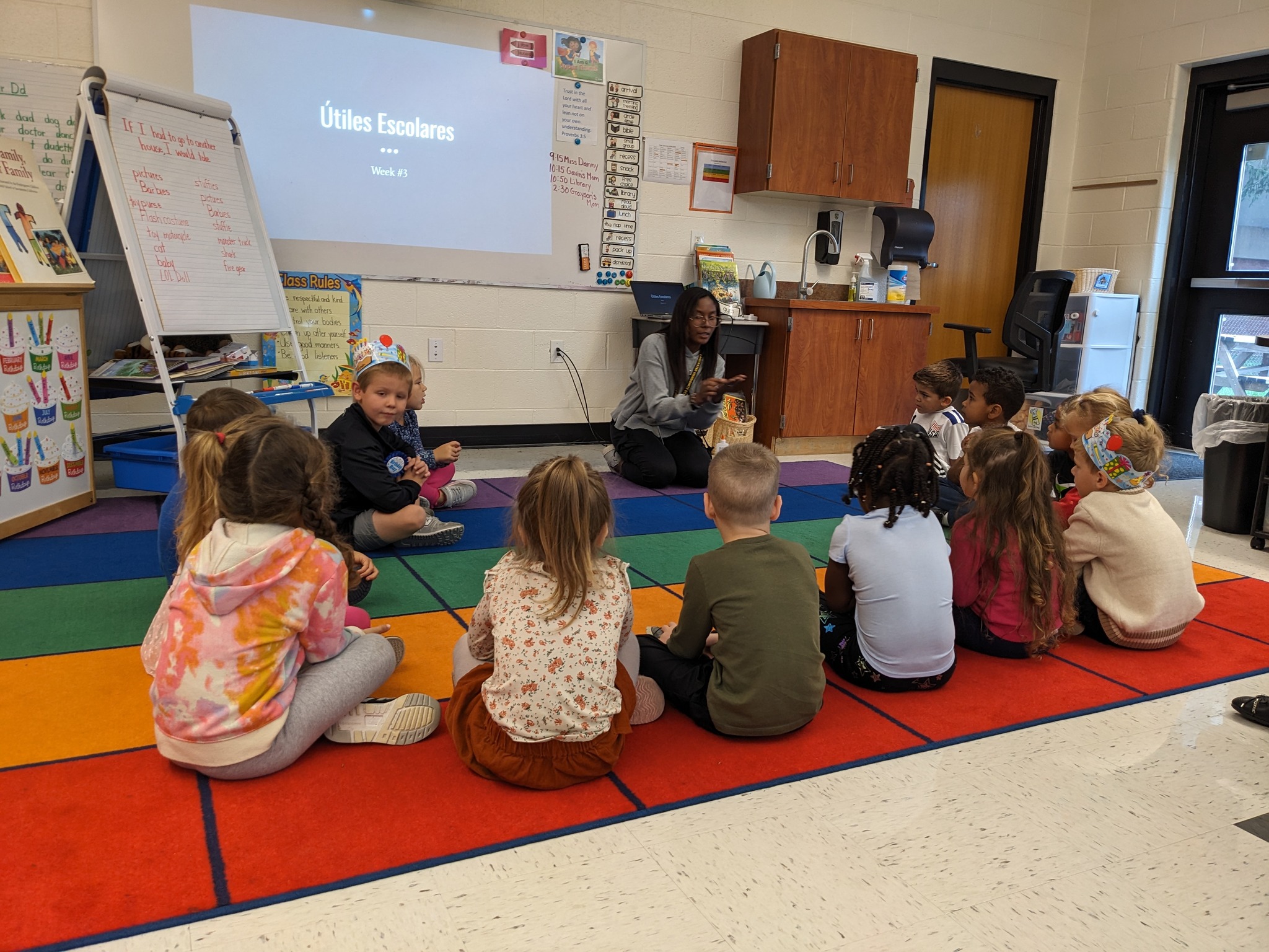Woman teaching in a classroom