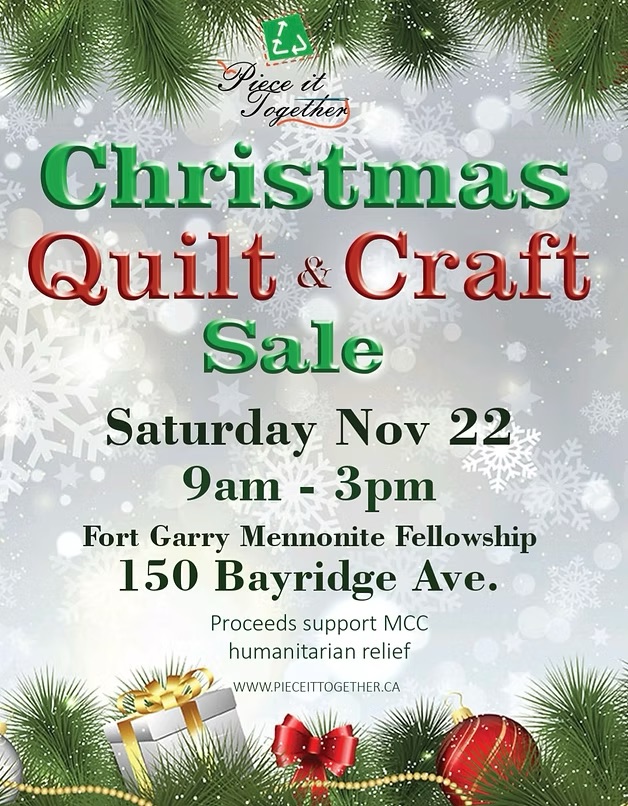 Piece It Together Christmas Quilt and Craft Sale November 22