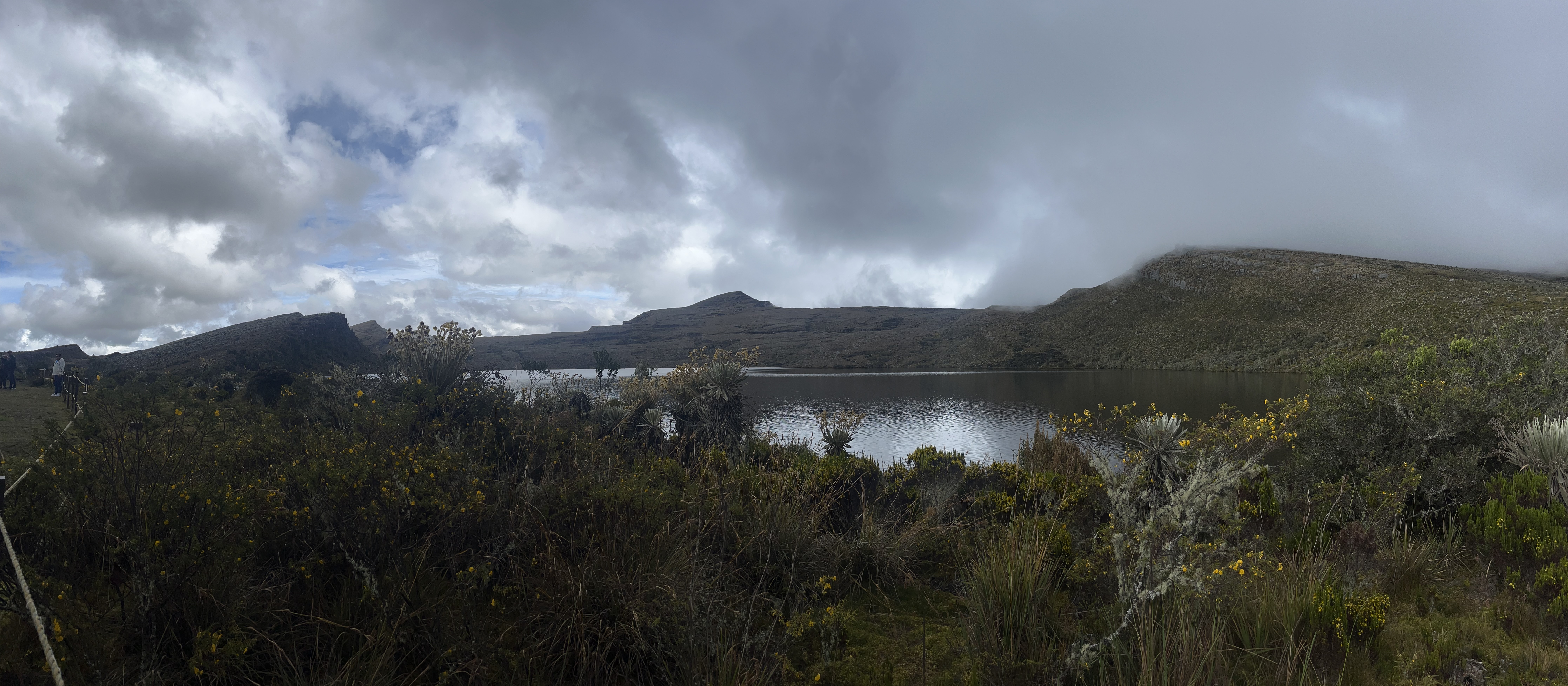 Lake and mountain landscape in Colombia.