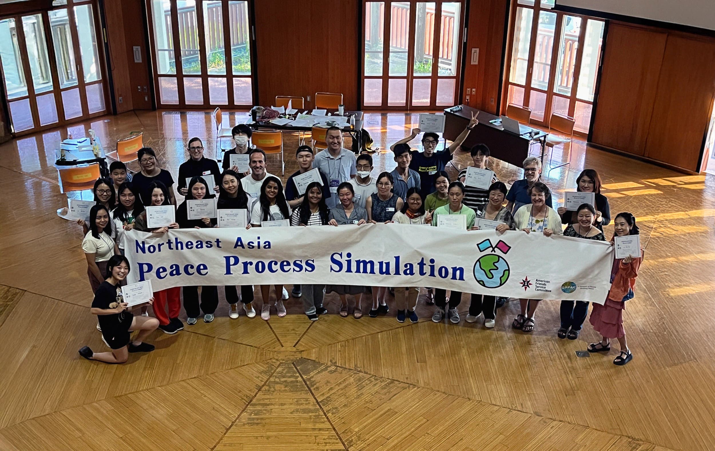 A group photo of the participants of the Peace Games held in Japan in August 2024.