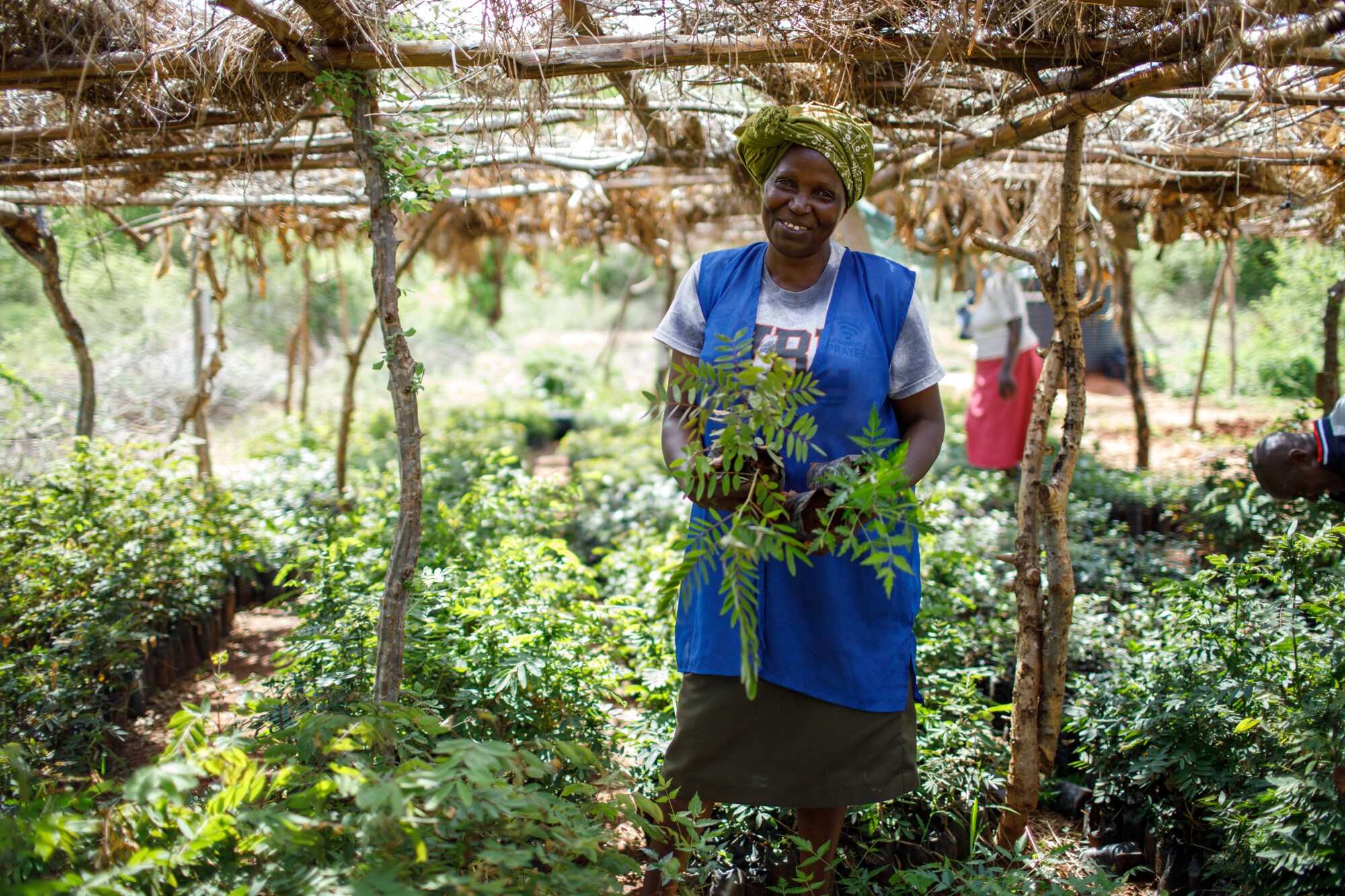 Salome Ndinda King'oo, 54, a member of a group that set up Matikoni Tree Nursery in Makueni County