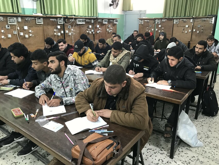 These students are in the electrical repair and motor rewinding vocational training center operated by MCC partner Near East Council of Churches (NECC) in Qarrara village in the southern Gaza Strip.