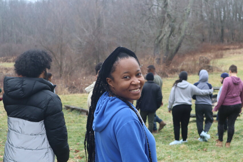 Princess Tshuma* on a nature walk at Freedom Farm in Mount Hope, New York. Participants in the "Peace for the weary" camp for young adults enjoyed the time to be in nature and appreciate the beauty an
