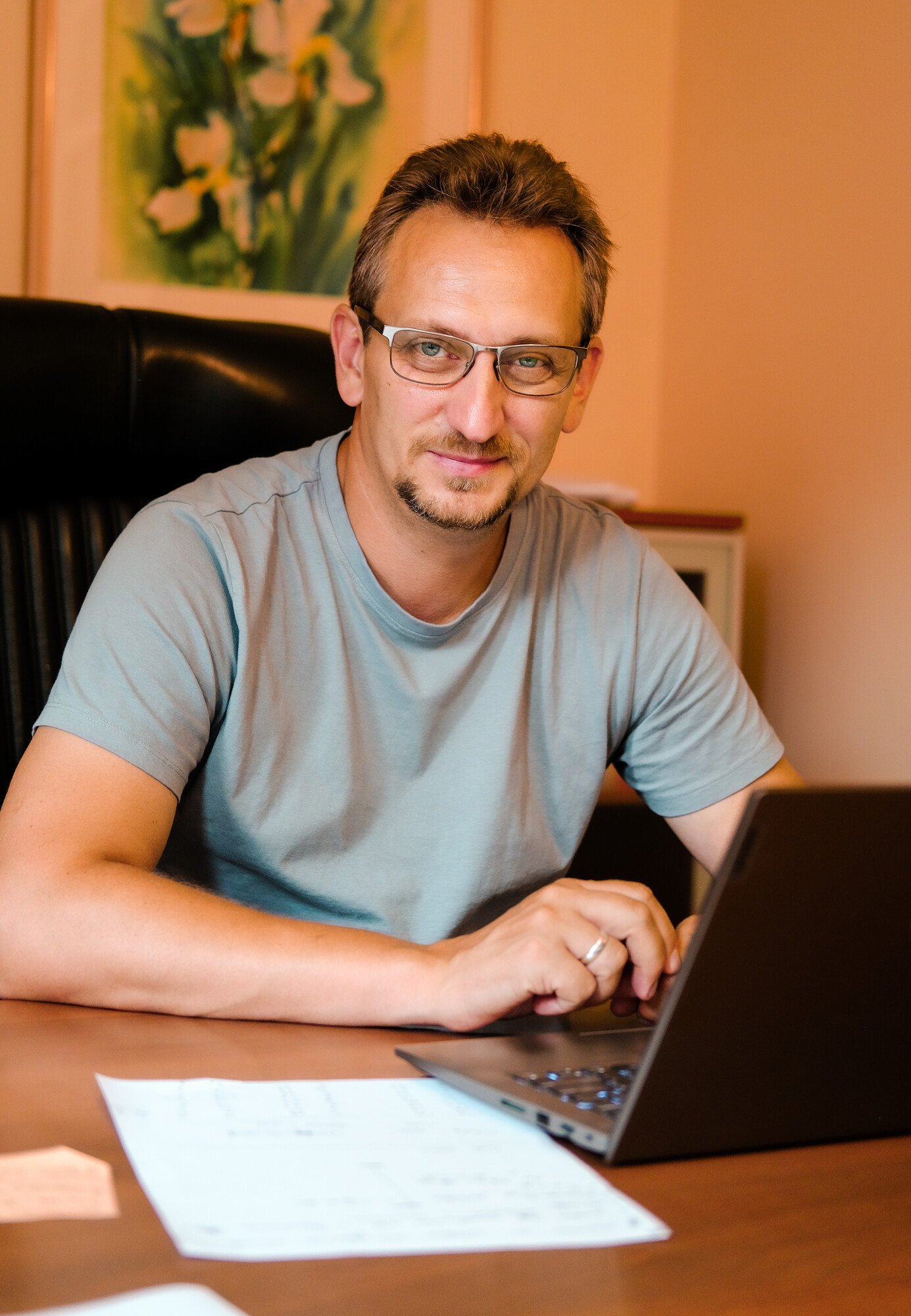 Portraits of Maxym Oliferovski, the director of MCC partner New Hope Center in Zaporizhzhia, Ukraine.