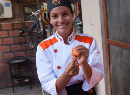 Dayana Suárez Pizarro, 26, received cooking and baking training at El Comedor de Niños (the Comedor), an MCC partner, and now has a catering and event coordinating business called Catering A and B.