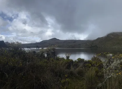 Lake and mountain landscape in Colombia.