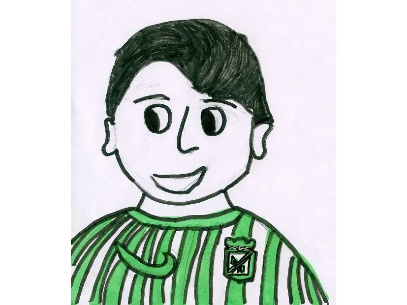 Drawing of a self-portrait of a young boy