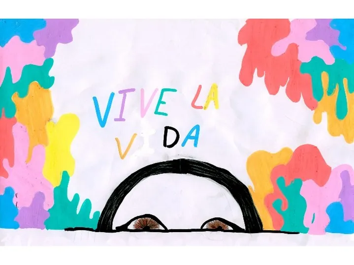Drawing with a quote - "Vive la vida"