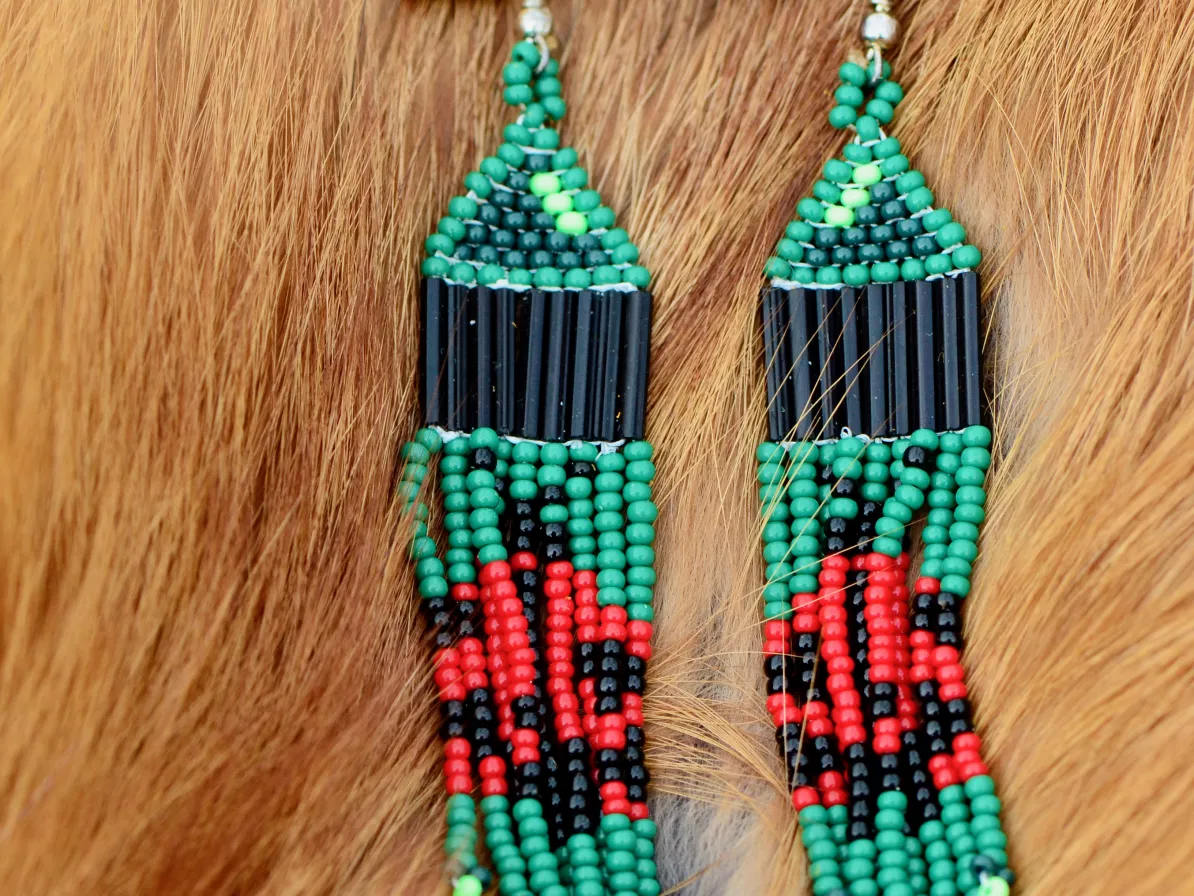 pair of beaded earrings
