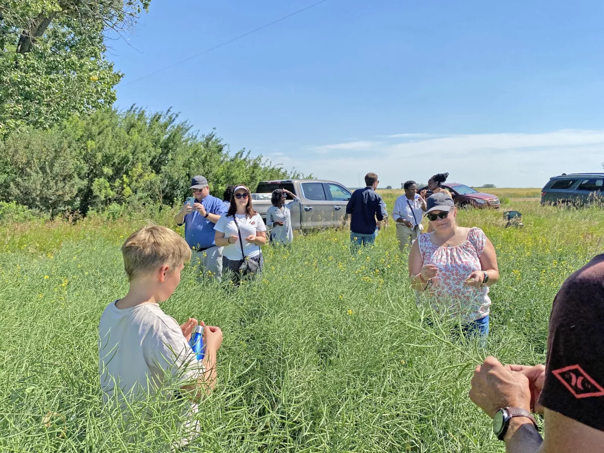 A group of people in a field