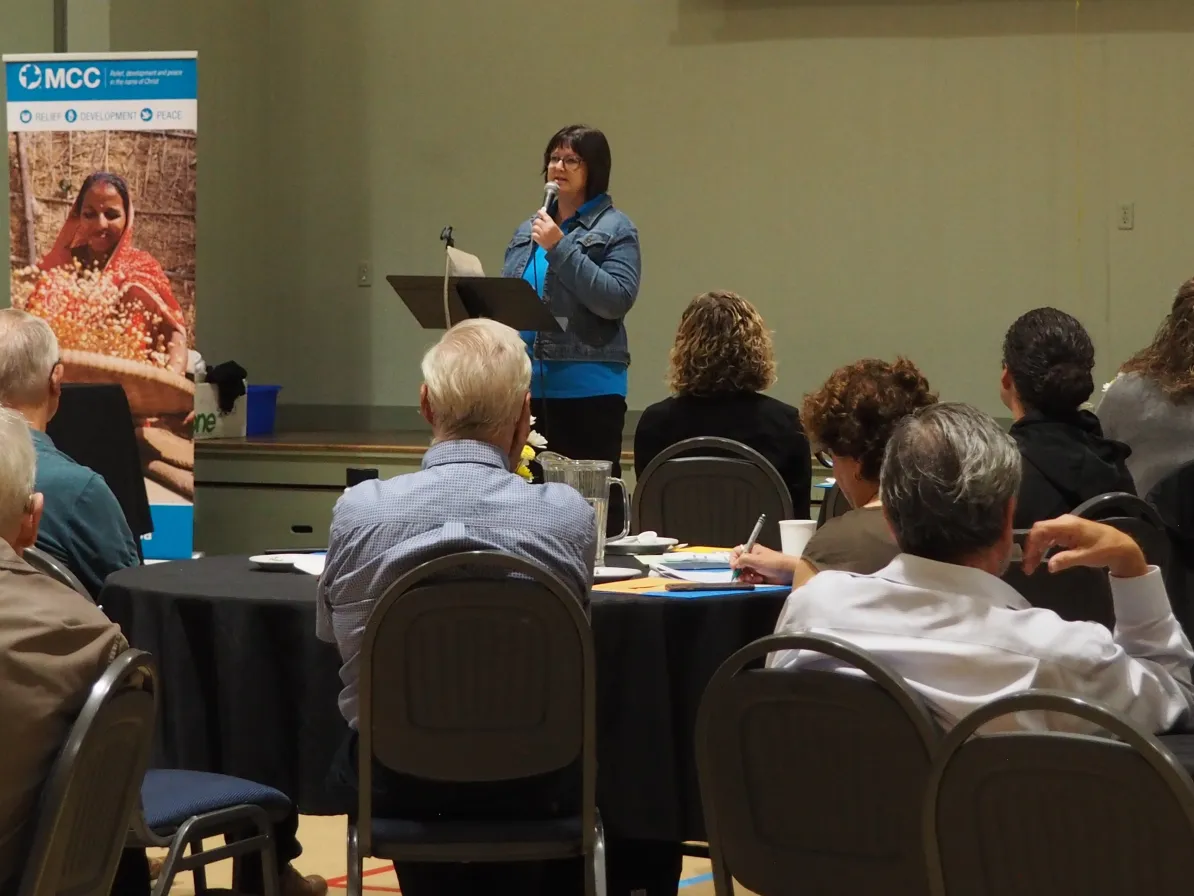 Sue Kupp speaking at the 2022 AGM.