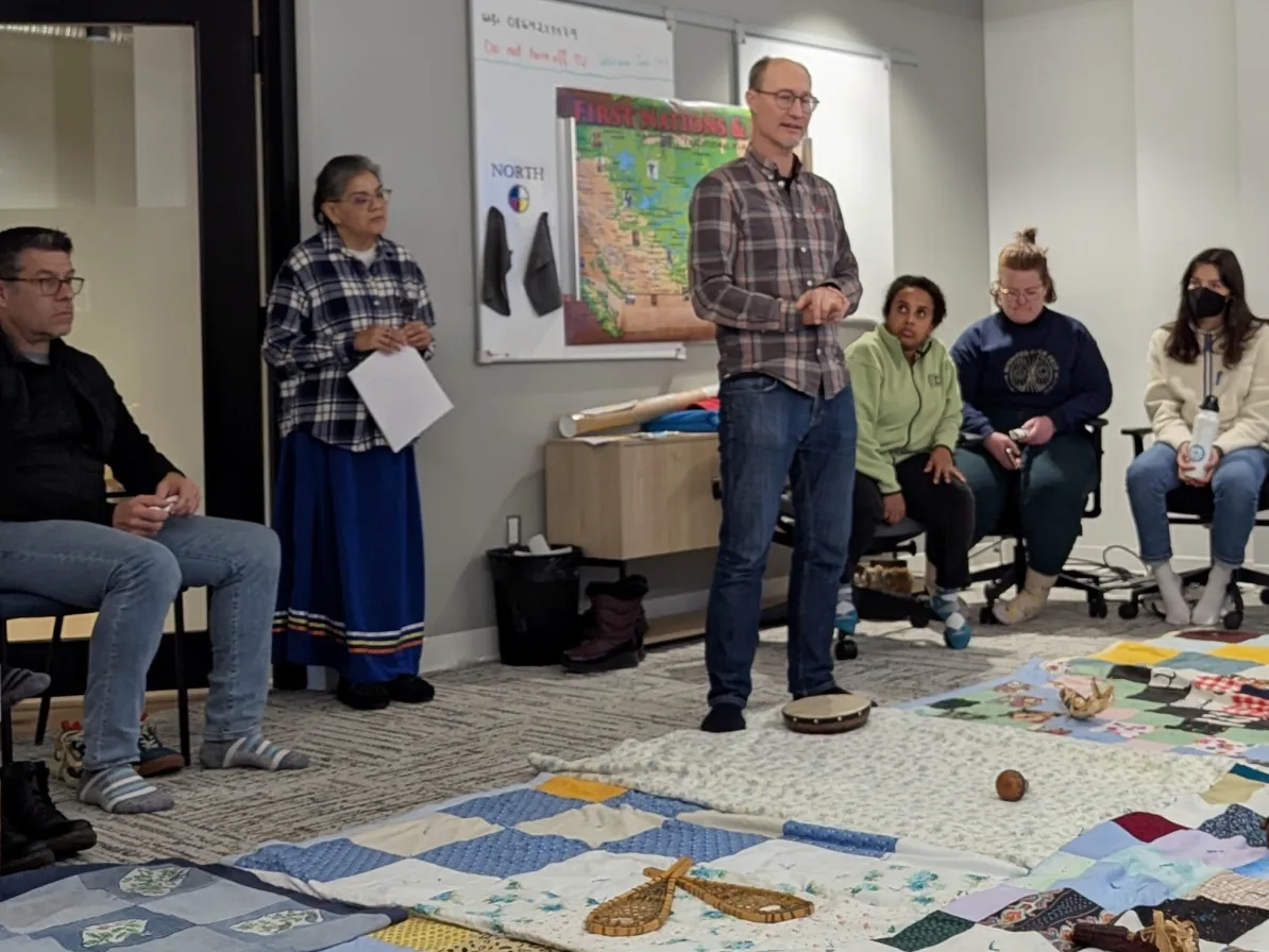 people participating in Kairos blanket exercise