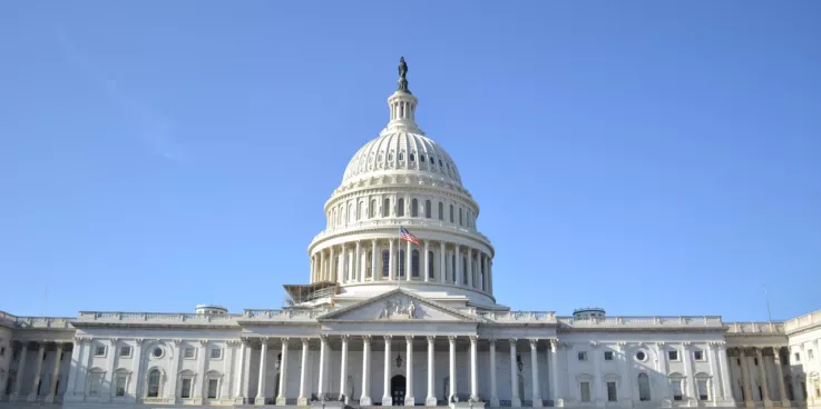 U.S. Capitol Building with blue sky