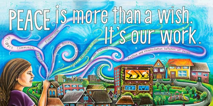 Peace is more than a wish, it's our work mural