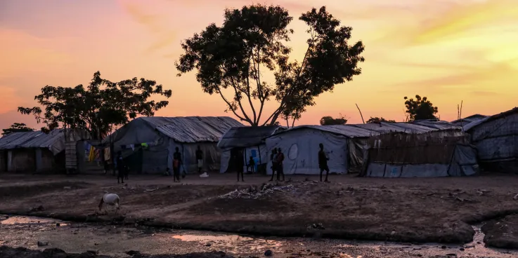 The Rubkona camp for internally displaced people (IDP) spans several square kilometers and is home to thousands of IDPs. People have been displaced by the flooding, and returnees from Sudan have popul