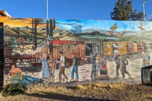 Mural at MCC partner and migrant shelter Centro de Atencion al Migrante Exodus (CAME) in Agua Prieta, Sonora, Mexico