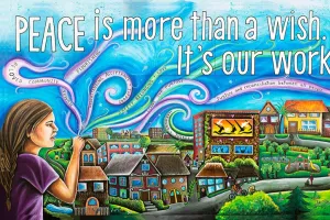 Peace is more than a wish, it's our work mural