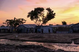 The Rubkona camp for internally displaced people (IDP) spans several square kilometers and is home to thousands of IDPs. People have been displaced by the flooding, and returnees from Sudan have popul