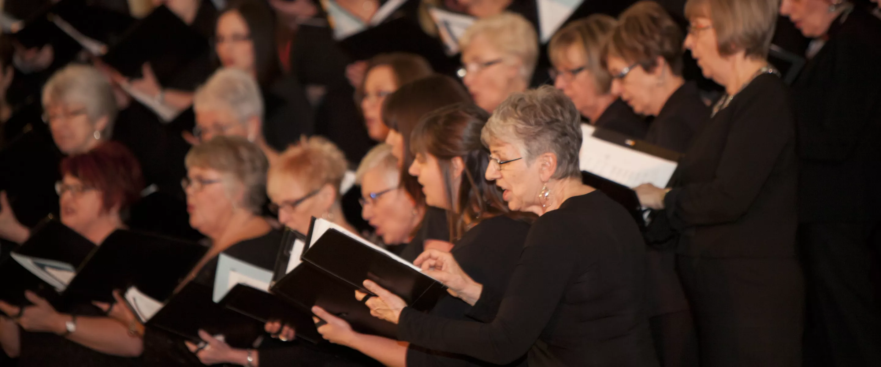 A choir singing hymns