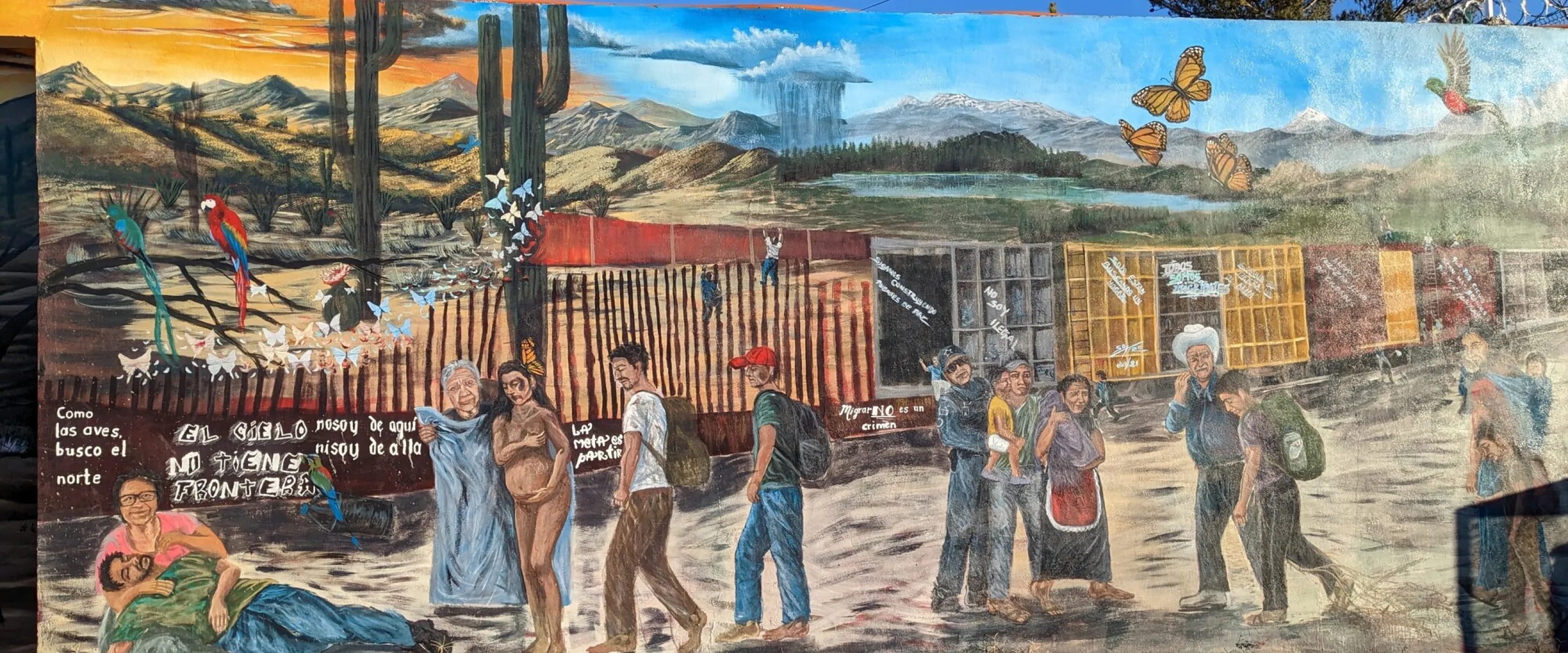 Mural at MCC partner and migrant shelter Centro de Atencion al Migrante Exodus (CAME) in Agua Prieta, Sonora, Mexico