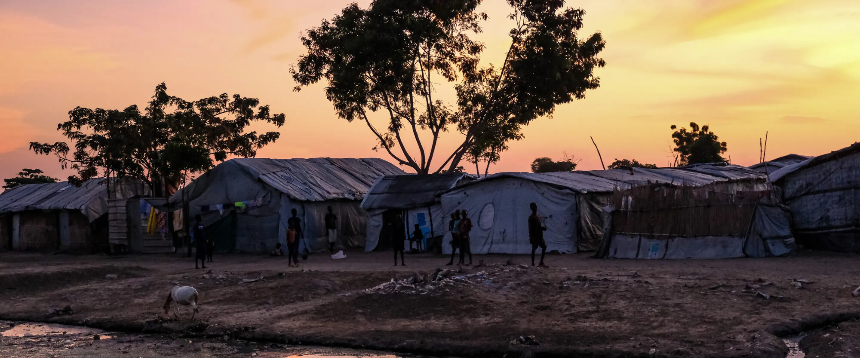 The Rubkona camp for internally displaced people (IDP) spans several square kilometers and is home to thousands of IDPs. People have been displaced by the flooding, and returnees from Sudan have popul