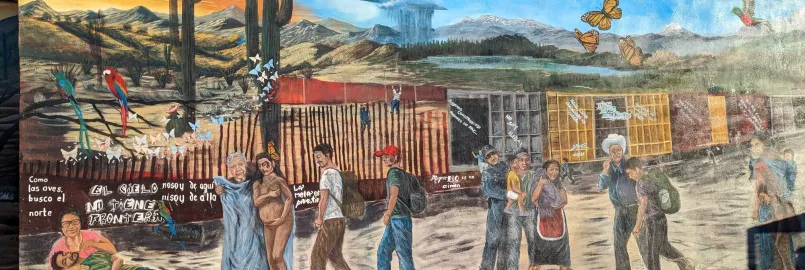 Mural at MCC partner and migrant shelter Centro de Atencion al Migrante Exodus (CAME) in Agua Prieta, Sonora, Mexico