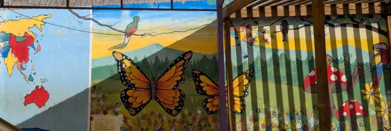 Mural of monarch butterfly