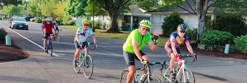 Group of cyclist riding in the street