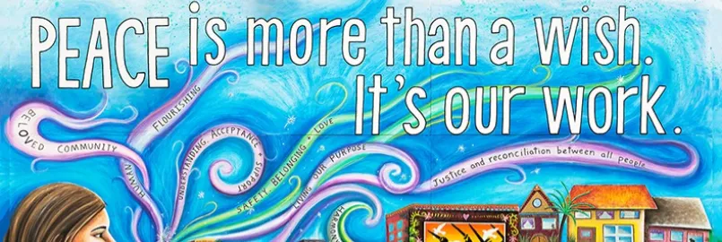 Peace is more than a wish, it's our work mural