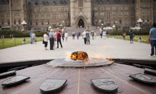 Centenial Flame on Parliament Hill in Ottawa, Ontario, Canada.