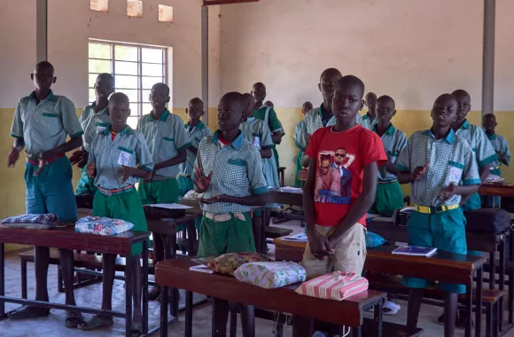 Classroom with students in South Sudan