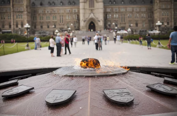 Centenial Flame on Parliament Hill in Ottawa, Ontario, Canada.