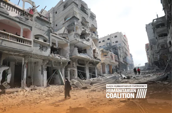 Damaged buildings in Gaza courtesy of Islamic Relief Canada